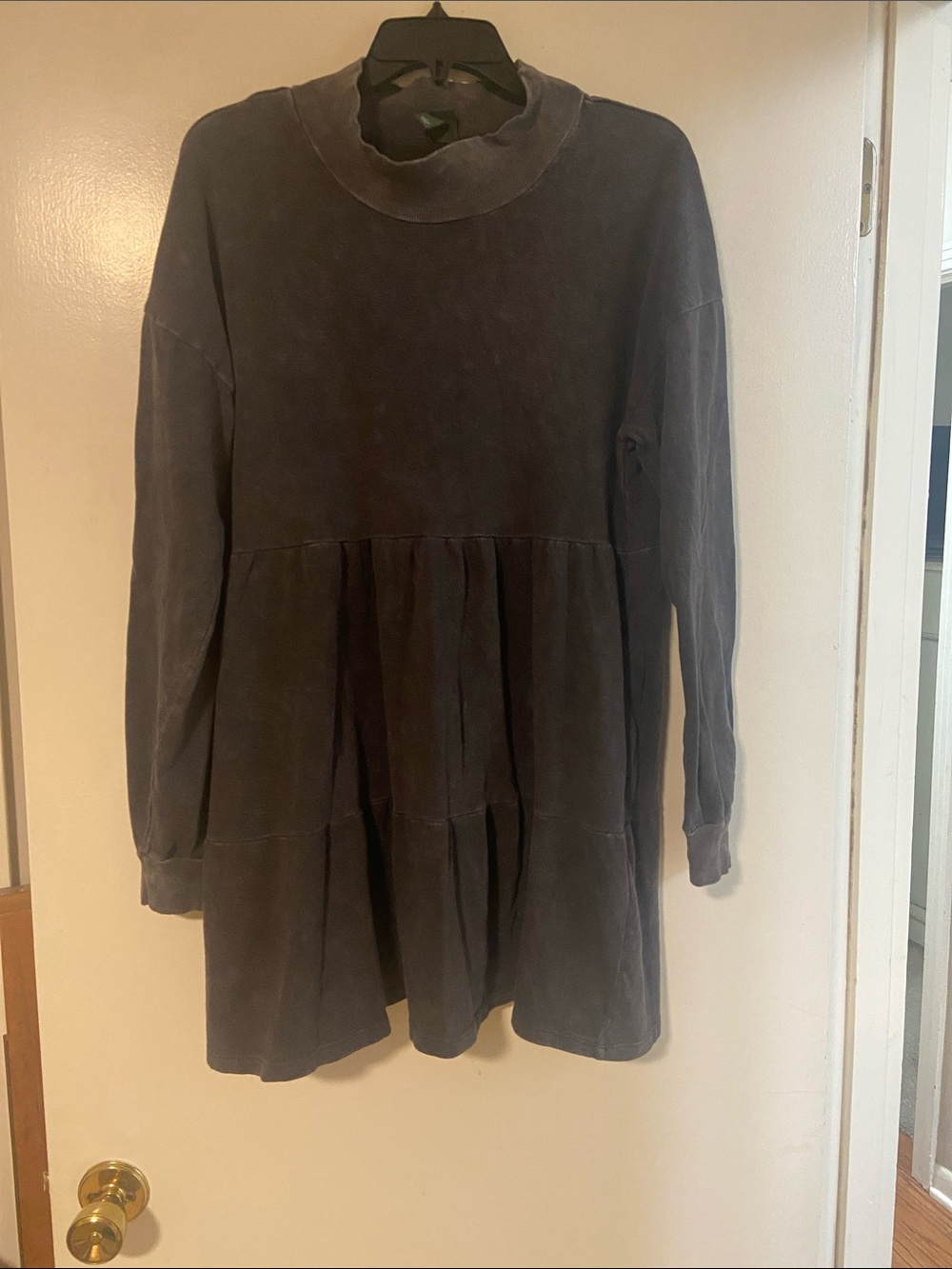 Long Sleeve Tiered Velveteen Tunic